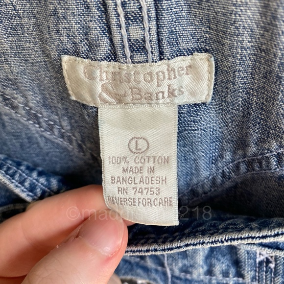 Vintage Overalls size Large women’s Embroidered American Flag Straight Leg L - Picture 10 of 12